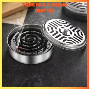 Hộp Đựng Nhang Muỗi Có Nắp Đậy, Khay Đựng Hương Muỗi Bằng Thép Không Gỉ An Toàn, KHAY ĐỰNG NHANG MUỖI, XÔNG TRẦM