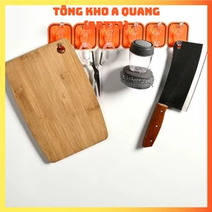 Vỉ 4 Móc Treo Đồ Hình Bông Hoa Mai Xanh Cam, SET 4 MÓC DÁN TƯỜNG - MOCDANTUONG7825