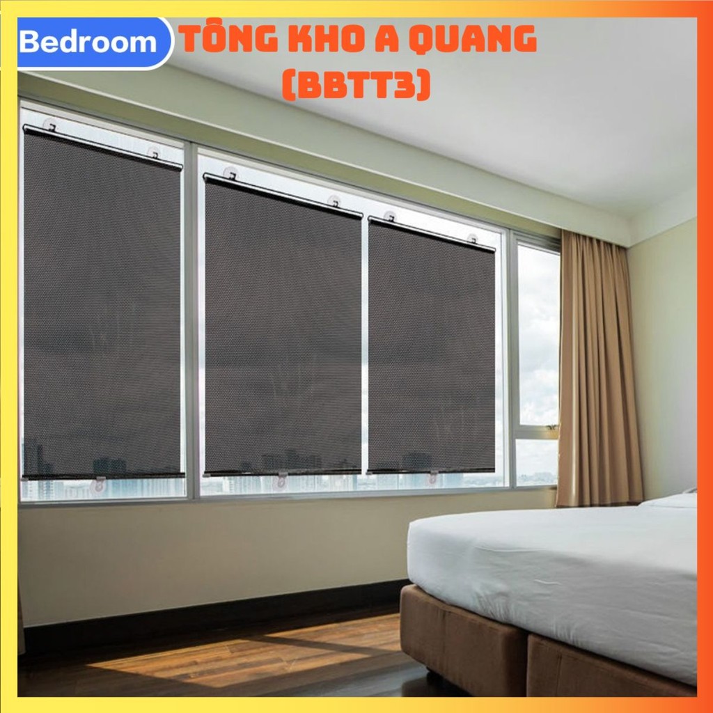 Rèm Cuốn Che Nắng Chống UV, Rèm Che Nắng Dán Cửa Kính Xe Hơi Không Cần Khoan 125x58cm,Rèm Dán Cửa Sổ