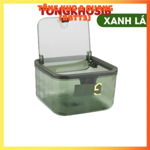 Hộp Đựng Rác Vuông Để Bàn Nắp Bật - Thùng Rác Mini Trong Suốt Để Bàn Có Nắp Đậy