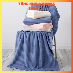 Khăn Tắm Sóng Nước Chất Lông Cừu Siêu Thấm Hút, Dày Dặn Mềm Mại Hàng Nội Địa Trung 70x140cm, Khăn Body Quấn Người, Khăn