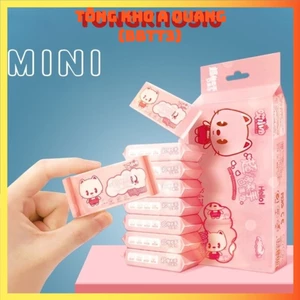 Set 8 Gói/ 64 Tờ Khăn Giấy Ướt Mini Bỏ Túi - Khăn Ướt Trẻ Em - Khăn Vệ Sinh, Lau Tay Đa Năng