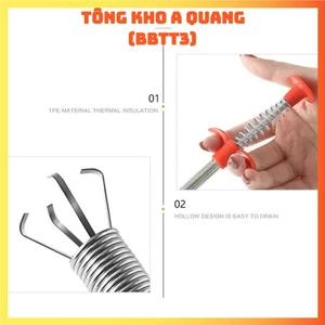 Cây gắp,lấy rác cống , Dụng cụ thông bồn cầu có dây kẹp rác, CÂY THÔNG CỐNG CÓ ĐẦU GẮP RÁC - THONGCONG032