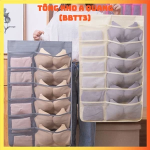 Túi Treo Nhiều Ngăn (Ô) Đựng Đồ Lót, Quần Áo Lót, Tất Vớ, Đồ Dùng 2 Mặt- Túi Đựng Đồ Lót Có Móc Treo