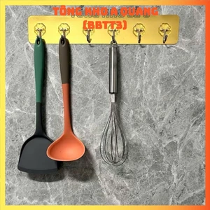 THANH 6 MÓC TREO TƯỜNG INOX, Thanh Kim Loại Dán Tường 6 Móc Treo Đồ - MA: MOCTREODO