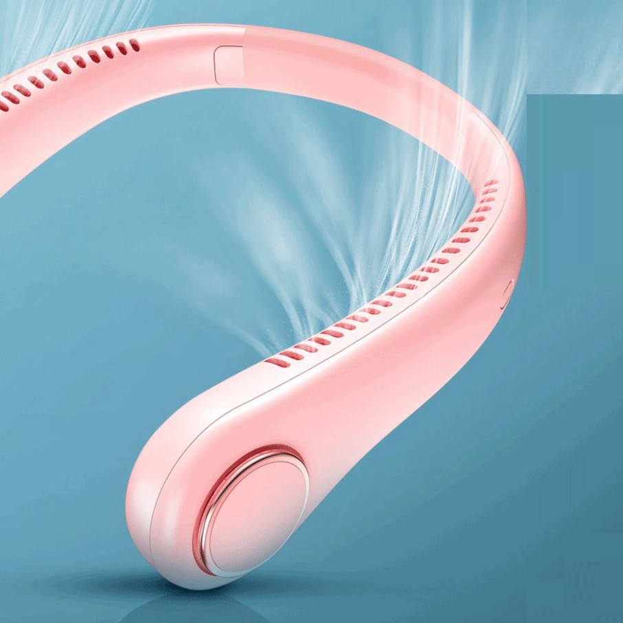 Quạt Đeo Cổ Không Cánh Cao Cấp, Quạt Đeo Cổ Tích Điện Pin Khủng 2500mAh 3 Cấp Độ Gió Tiện Lợi