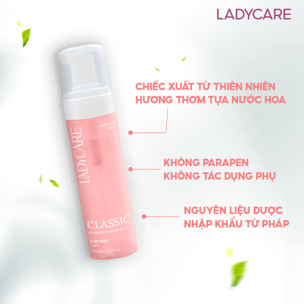 Ảnh Dung Dịch Vệ Sinh Phụ Nữ Dạng Bọt Ladycare Classic Mọi Loại Da, Làm Sạch Và Duy Trì pH 190ml 4