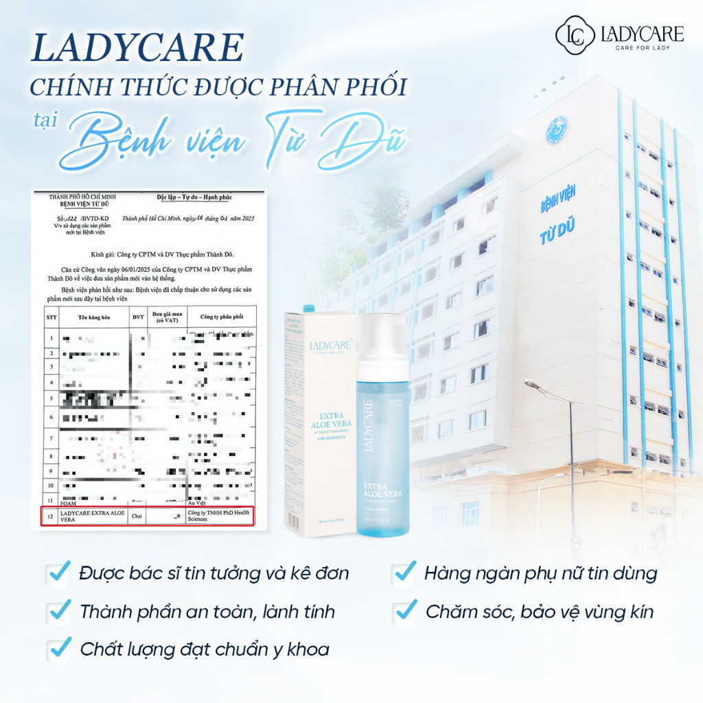 Combo 2 Dung Dịch Vệ Sinh Phụ Nữ Dạng Bọt Ladycare Extra Aloe Vera Da Nhạy Cảm, Duy Trì pH 190ml