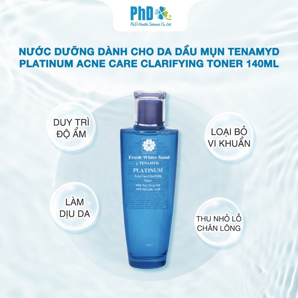 Ảnh Nước Dưỡng Dành Cho Da Dầu Mụn Tenamyd Platinum Acne Care Clarifying Toner 140ml 2