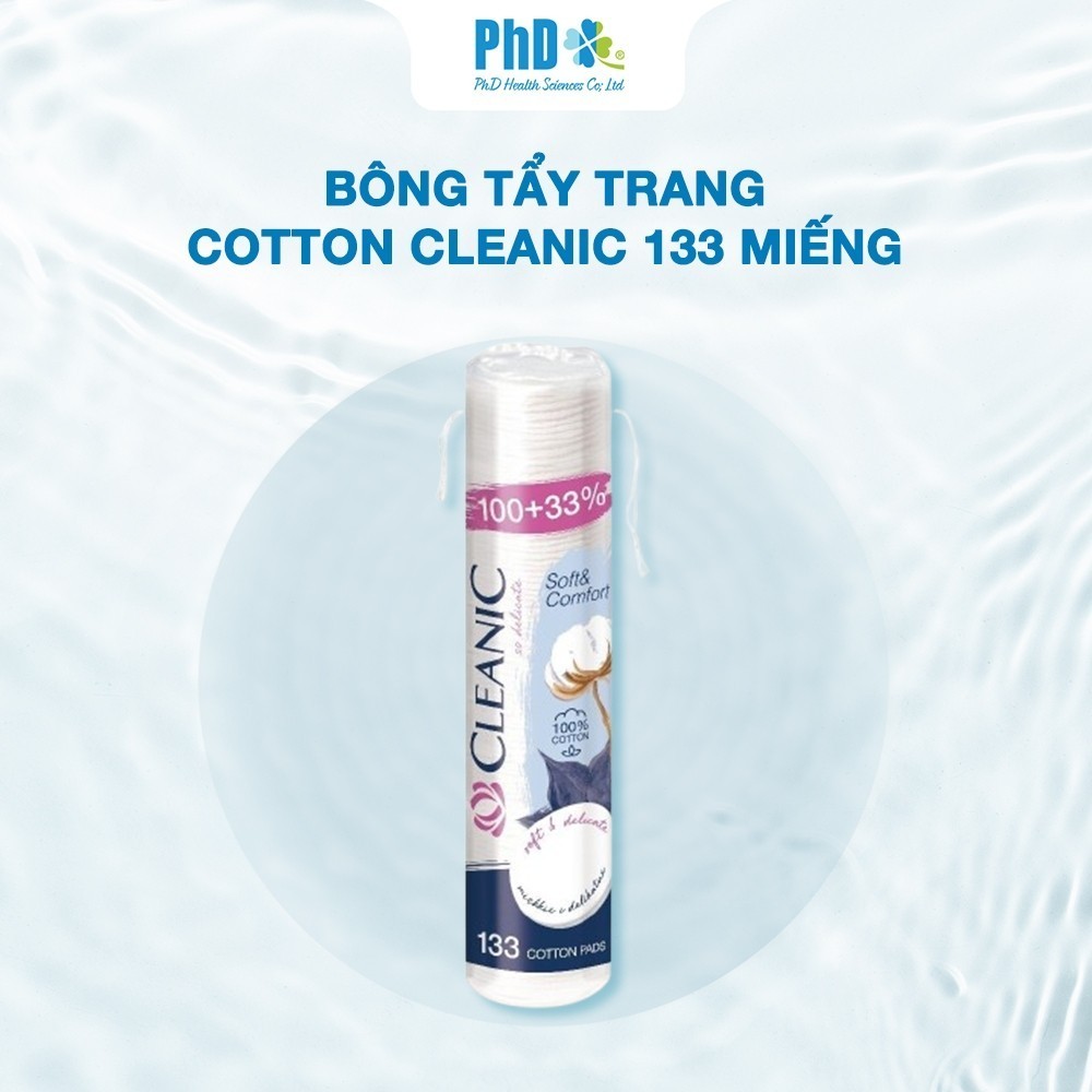 Ảnh Bông tẩy trang cotton Cleanic - Làm sạch & an toàn cho da - 133 miếng 1