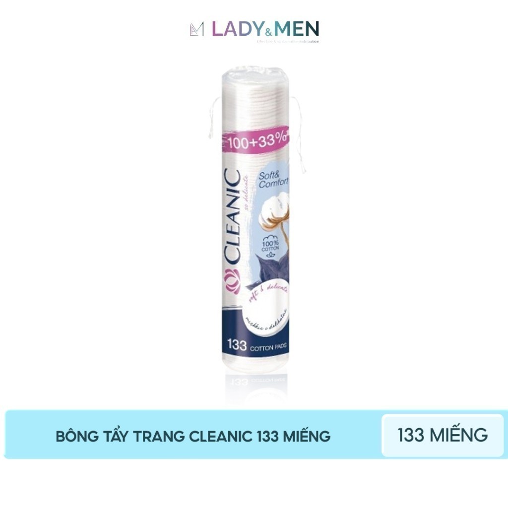 Ảnh Bông tẩy trang cotton Cleanic - Làm sạch & an toàn cho da - 133 miếng 2