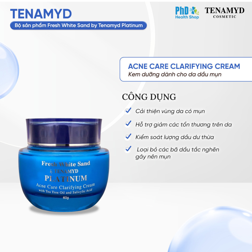 Ảnh Kem Dưỡng Tenamyd Platinum Acne Care Clarifying Cream Làm Dịu Và Cải Thiện Vùng Da Có Mụn 60g 3