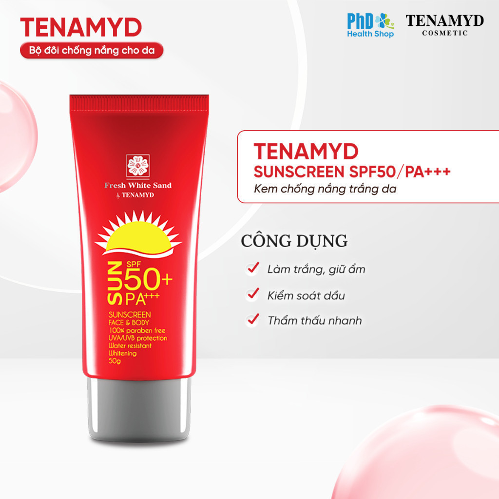 Ảnh Kem Chống Nắng Trắng Da Tenamyd Fresh White Sand SPF 50+/PA+++ Tuýp 50g 3