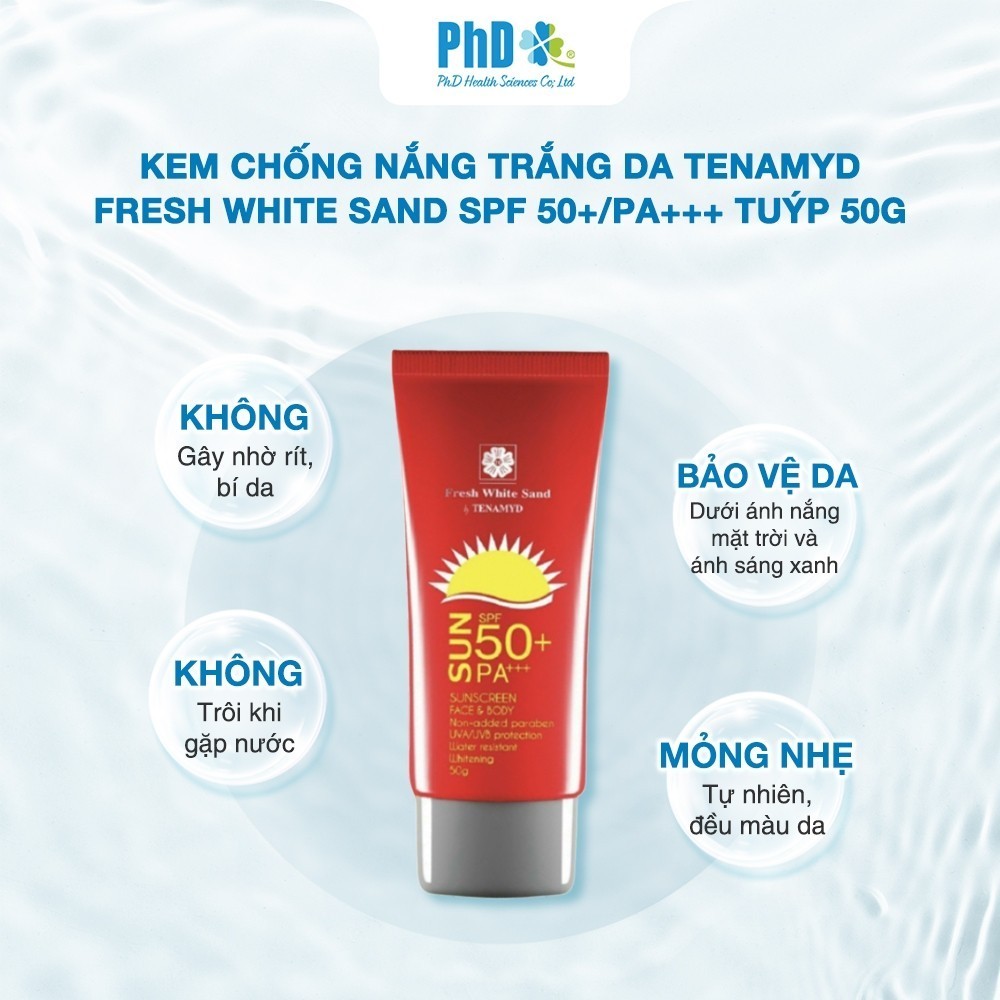 Ảnh Kem Chống Nắng Trắng Da Tenamyd Fresh White Sand SPF 50+/PA+++ Tuýp 50g 2