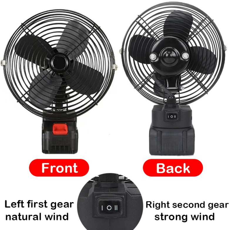 Quạt Tích Điện Pin 10 Cell Dùng Liên Tục 8H, Quạt Để Bàn 2 Cấp Độ Gió Siêu Mát