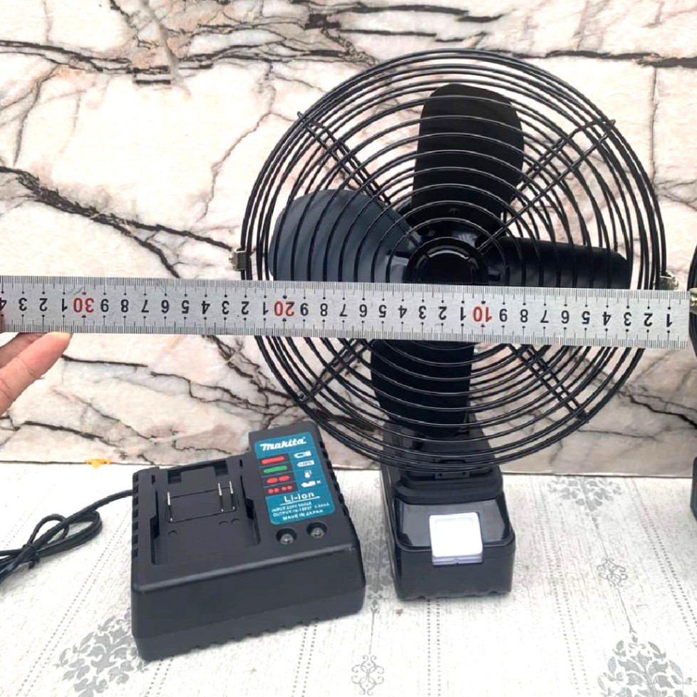 Quạt Tích Điện Pin 10 Cell Dùng Liên Tục 8H, Quạt Để Bàn 2 Cấp Độ Gió Siêu Mát