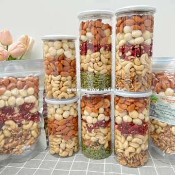 500gram Hạt mix đặc biệt các loại hạt cao cấp sấy nguyên vị (không trái cây) Macca, hạnh nhân, óc chó, hạt điều...mắc ca