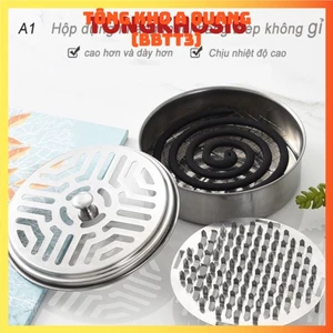 Hộp Đựng Nhang Muỗi, Đựng Hương Muỗi Bằng Thép Không Gỉ Có Nắp Đậy