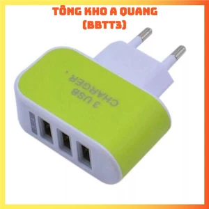 Củ cắm sạc 3 cổng Usb 3.1A nhiều màu sạc tiện dụng nhiều thiết bị, đầu vào: 100-240V 50-60Hz 1.0A l Củ sạc 3 đầu cắm