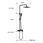 Vòi Sen Cây Tắm Đứng Phím Đàn Lato Inox SUS304 Nóng Lạnh 3 Chế Độ Xả Nước Chống Bám Cặn Canxi BH 10 Năm — ảnh 7