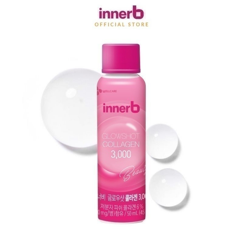 Ảnh [KOL x CJ innerB] Hộp 6 chai nước uống Collagen Vitamin C sáng da InnerB Glowshot (50mlx6) 2