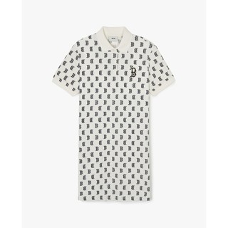 MLB - Đầm polo nữ cổ bẻ tay ngắn mini Mono Monogram Piqué_3FOPM0143-43CRS