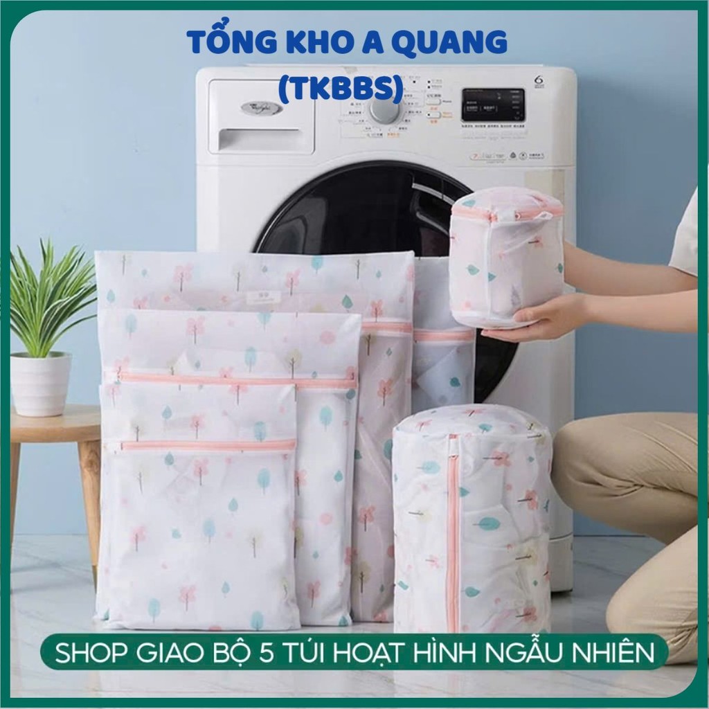 Combo 5 Túi Lưới Giặt Đồ Quần Áo,Set 5 Túi Giặt Bền Đẹp Có Khóa Kéo Bảo Vệ Đồ - TÚI LƯỚI GIẶT ĐỒ MÁY GIẶT CHẤT LƯỢNG CAO