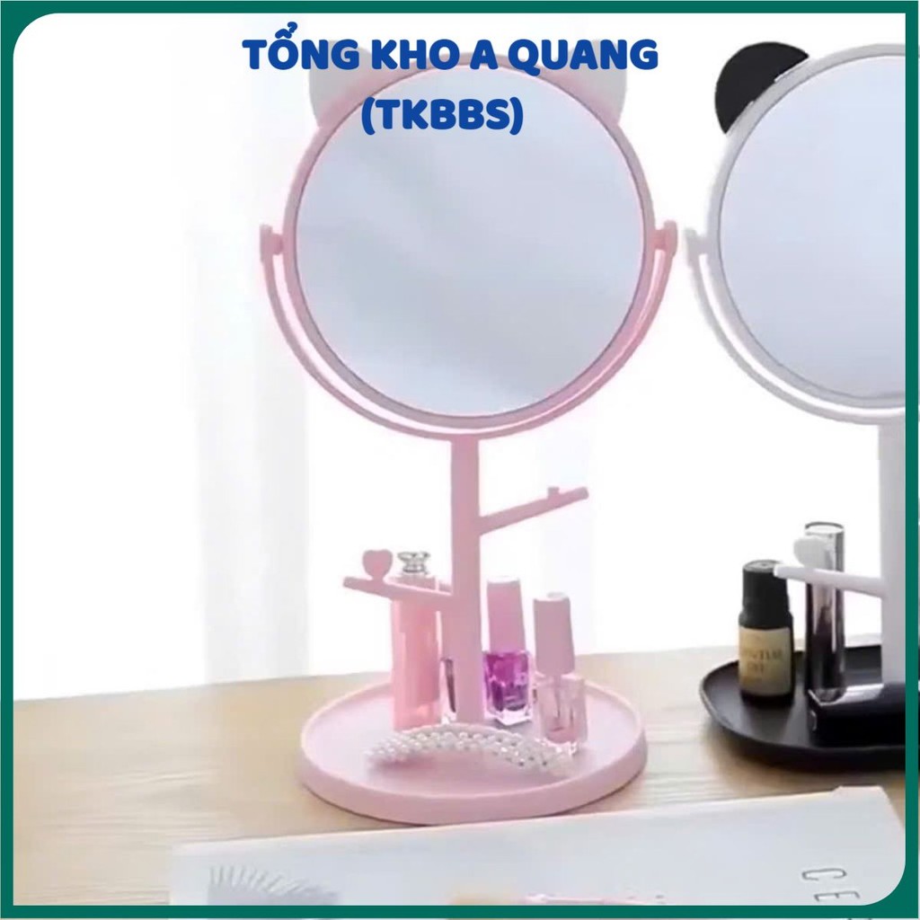 GƯƠNG TRANG ĐIỂM TIỆN DỤNG KIỂU DÁNG TAI MÈO - Gương Để Bàn Xinh Xắn Trang Điểm Tiện Dụng,Gương Xoay 360 Độ Linh Hoạt