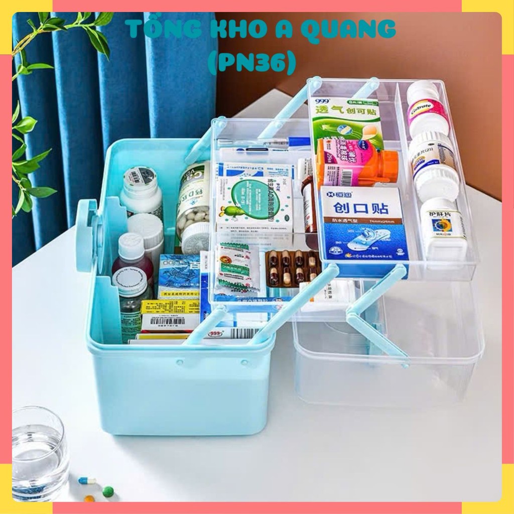 Hộp Đựng Thuốc 3 Tầng,Hộp Đựng Thuốc, Đồ Y Tế Gia Đình Có Tay Cầm , HỘP ĐỰNG ĐỒ Y TẾ - HOPDUNGTHUOC