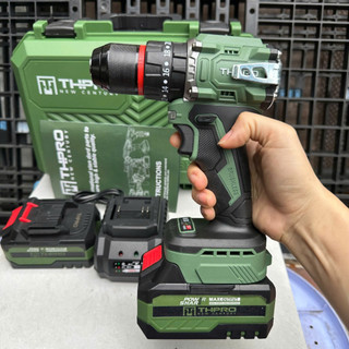 Máy khoan pin THPRO TH10 xanh lá 3 chức năng, chân phổ thông M21, Không chổi than, Đầu kẹp thép autolock