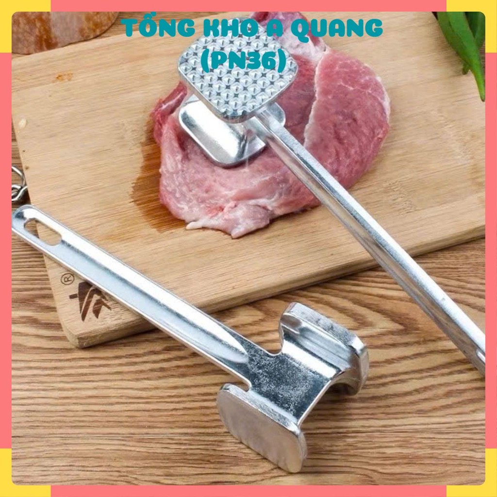 Búa dần thịt, đập đá, giã gừng tỏi, hợp kim không gỉ tiện dụng , BÚA ĐẬP THỊT 3IN1 - BUADAMTHIT3