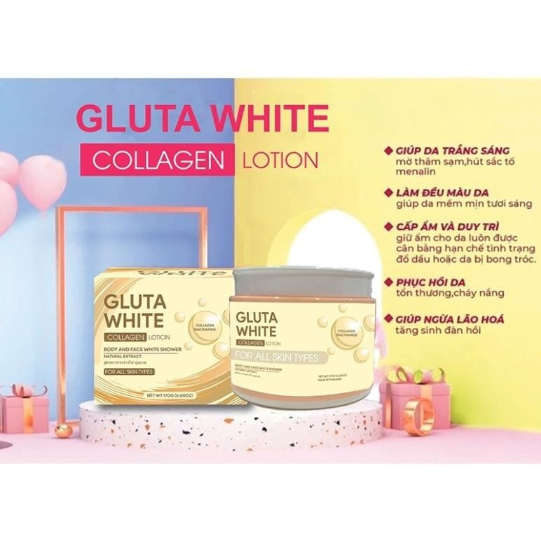 Combo Kem Body Miss + Ủ trắng Gluta White Collagen Lotion Thái Lan Giúp Dưỡng Trắng Da Toàn Thân [Chính Hãng]