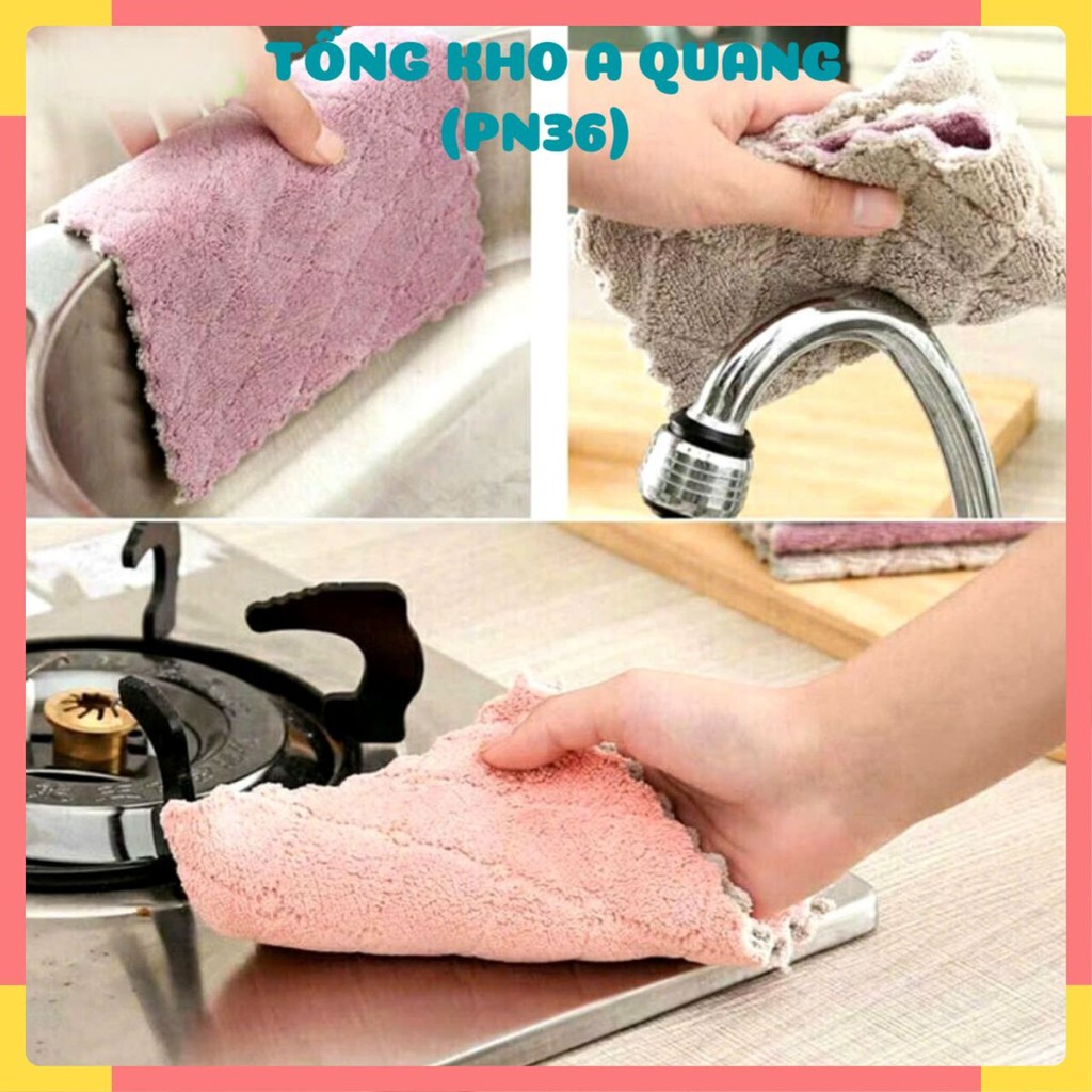 [COMBO 10]KHĂN LAU 2 MẶT, SET 5 Khăn Lau 2 mặt thấm hút nước đa năng - MA: KHALAU23568