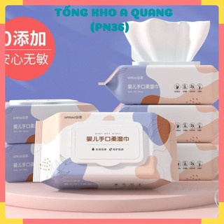 Bịch 60 Tờ Khăn Giấy Ướt Trẻ Em Không Mùi An Toàn Cho Mẹ&Bé,  Khăn Giấy Ướt 3 Lớp Không Cồn An Toàn Cho Da,Khăn Lau Mặt