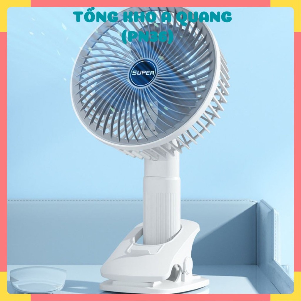 Quạt Kẹp Đa Năng Để Bàn SUPER 3IN1 Kẹp Bàn- Kẹp Điện Thoại Hoặc Gắn Bàn Quạt Cầm Tay Nhỏ Gọn Tiện Dụng, Quạt Mini Để Bàn