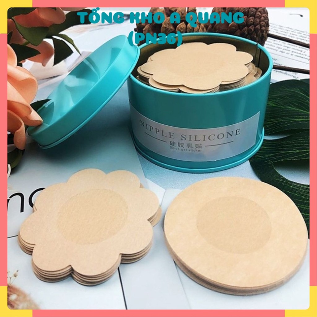 (CHE TÊN) Hộp 60 Miếng Dán Nhũ Hoa, Túi Miếng Dán Ti, Đầu Ngực, Dán Nhũ Hoa Giấy Dùng 1 Lần Hình Hoa- Loại 1 Video Thật
