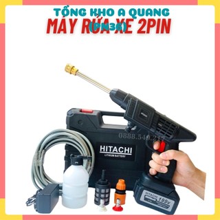 (+2 PIN) Máy Rửa Xe Ô Tô, Xe Máy Gia Đình Cầm Tay Lõi Đồng Chạy Pin199V 45000mAH Công Suất 600w Cực Khỏe Rửa Xe, Rửa Nhà