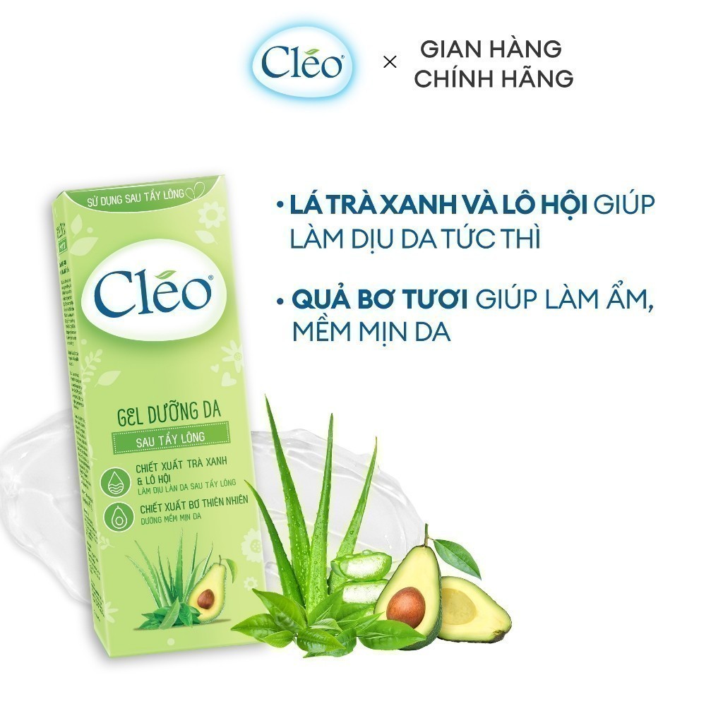 Ảnh Combo Kem Tẩy Lông Cho Da Nhạy Cảm Cleo Avocado Hair Removal Cream Sensitive Skin 50g và gel dưỡng sau tẩy lông 20g 2