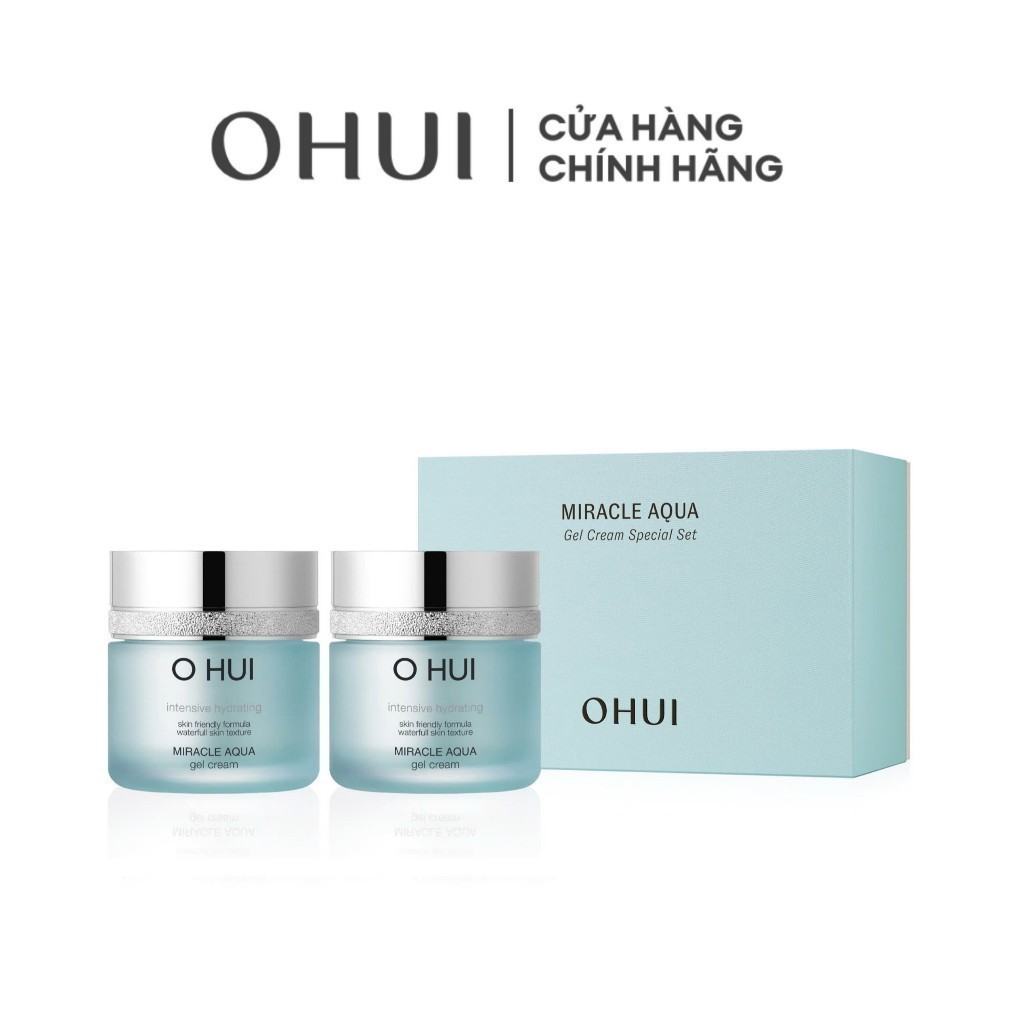Ảnh Bộ kem dưỡng cấp nước dưỡng ẩm da sáng toàn diên O HUI Miracle Aqua Gel Cream 50ml + 50ml 1
