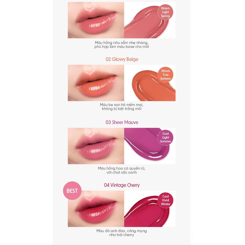 [LG Makeup VN] Son bóng căng mọng bền màu Code Glokolor Fix-on Glow Tint 4.2g