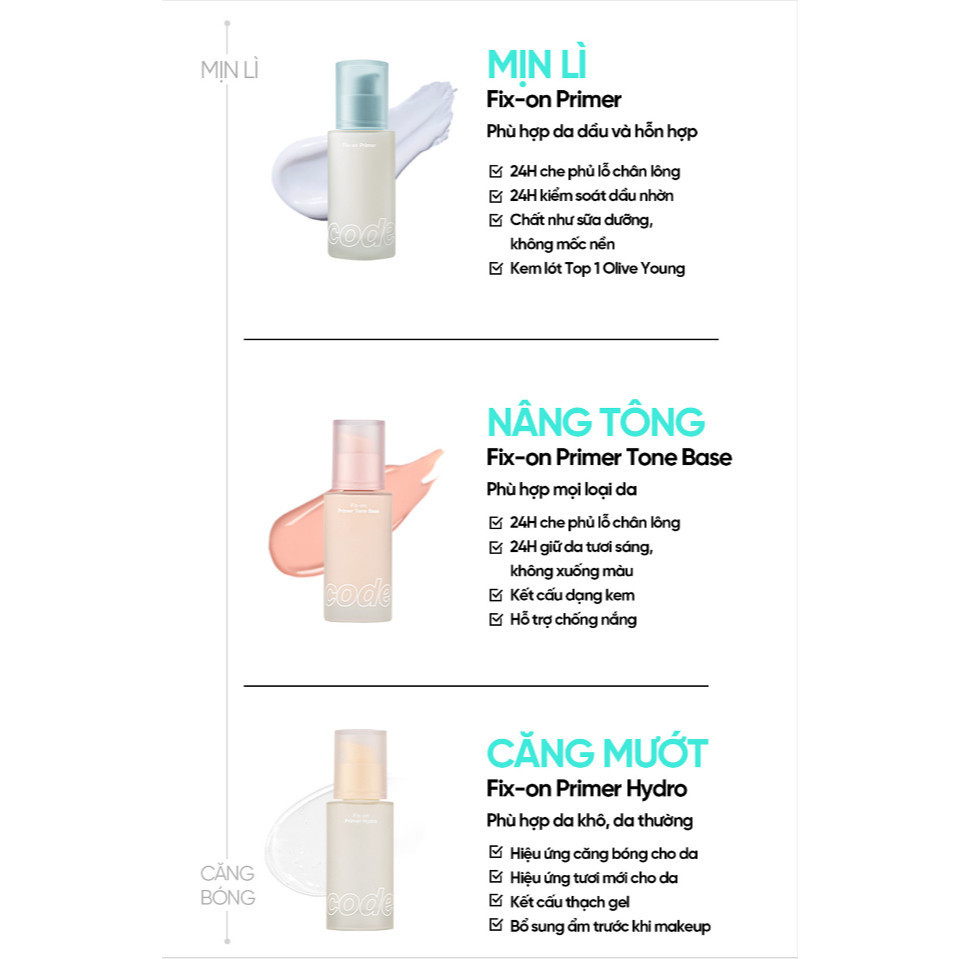 [LG Makeup VN] Kem lót Fix-on Primer Code Glokolor 30ml