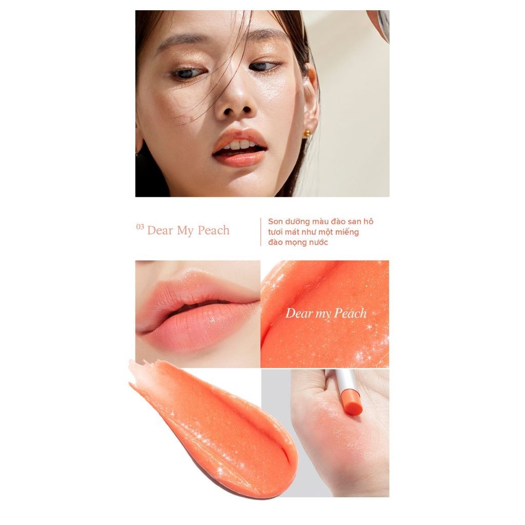 [LG Makeup VN] Son dưỡng môi có màu Glint 3g nguồn gốc thực vật, dưỡng ẩm tạo hiệu ứng căng bóng