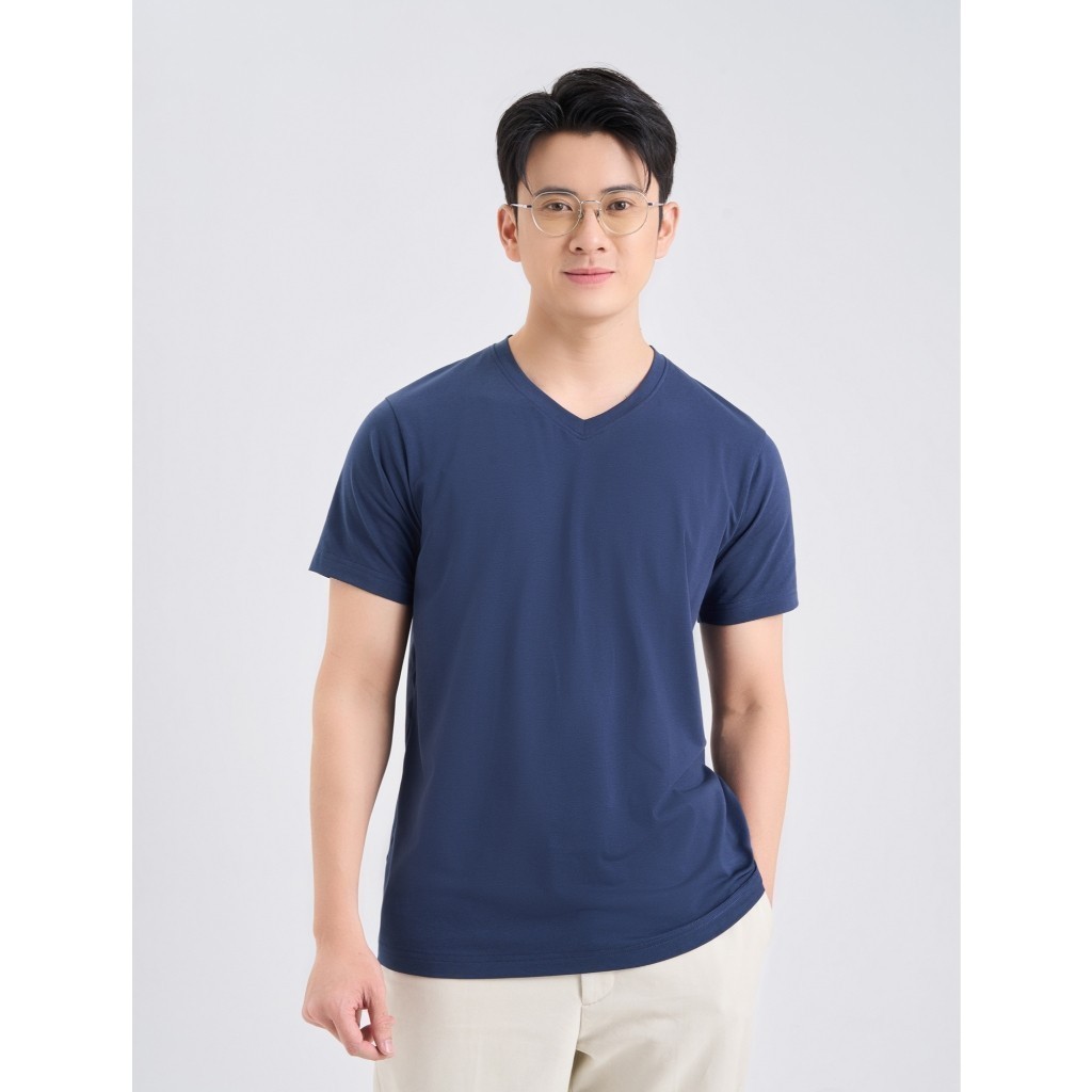 Ảnh Áo phông nam CANIFA cộc tay cổ tim đáng cơ bản 8TS25A001 2