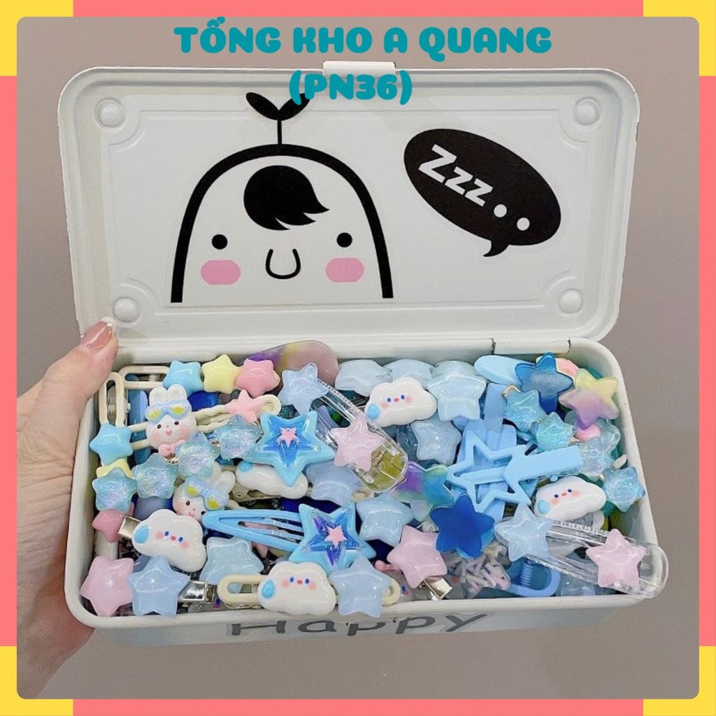 KẸP TÓC XINH CHO BÉ - Cặp, Kẹp Tóc 50 Chi Tiết Mix Hình Cho Bé Siêu Xinh