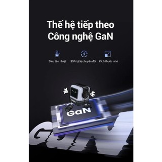 Củ sạc nhanh RoboGaN Mini CD361 65W UGREEN| 3 cổng Sạc Nhanh| Công nghệ GaN II | BH 18 tháng