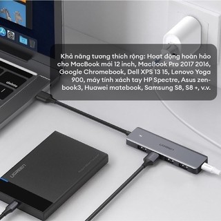 Ugreen Hub USB Type C hoặc USB 3.0 sang 4 cổng USB 3.0 | Hỗ trợ Micro USB 5V | Bảo hành 18 tháng | 70336 50985 35574
