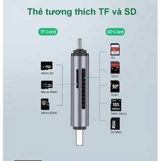 Đầu đọc thẻ SD TF chân cắm USB Type C UGREEN CM185 Kết nối OTG | Thiết kế nhỏ gọn Bảo Hành 18 Tháng 1 Đổi 1 50704