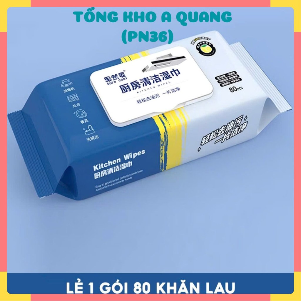 Khăn Ướt Lau Bếp Đa Năng Tiện Lợi Lau Sạch An Toàn , Khăn Giấy Ướt Lau Bếp Lau Đồ Gói 80 Tờ - KHANLAUBEPDANANG