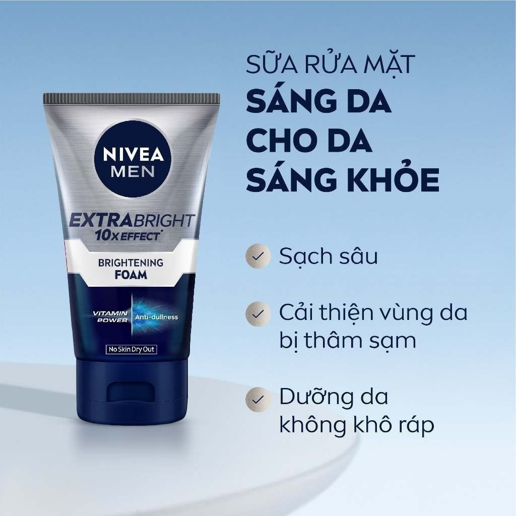 Ảnh Sữa Rửa Mặt NIVEA MEN Bọt Mịn Giúp Sáng Da | Mờ Thâm Mụn (100 g) - 88836 1