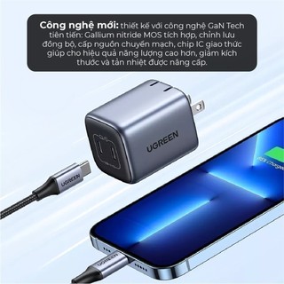 Củ sạc nhanh UGREEN 45W CD294 Nexode | Công nghệ GaN | 2 cổng Type C | Bảo hành 18 tháng 1 đổi 1 90572 90573 1533115327